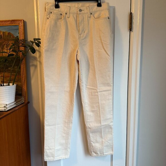 J. Crew Full Length Classic Straight Jeans - Sz 29 - NWT - Cream - 100% Cotton - Picture 1 of 5